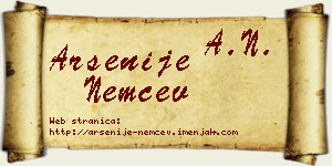 Arsenije Nemčev vizit kartica